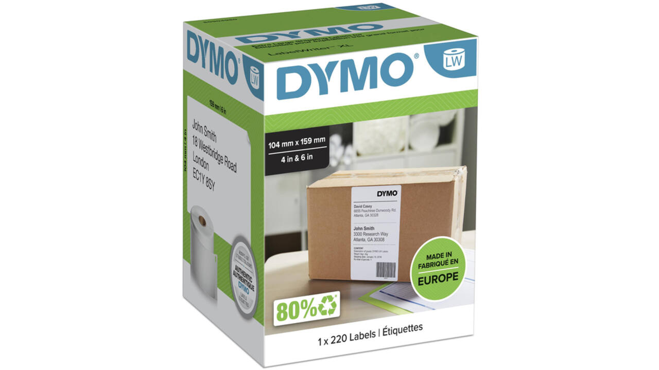 Etiket Dymo LabelWriter 5XL verzendlabel 104x159mm 1 rol á 220 stuks wit