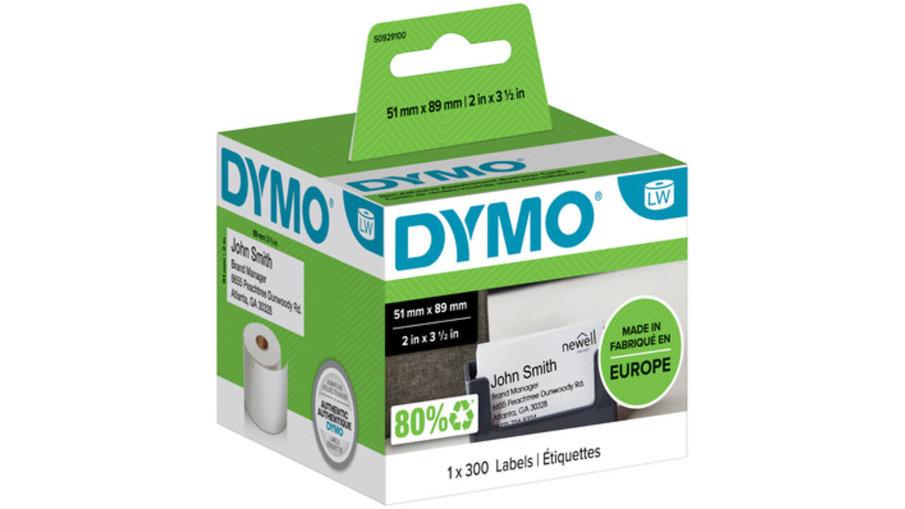 Etiket Dymo LabelWriter visitekaart 51x89mm 1 rol á 300 stuks wit