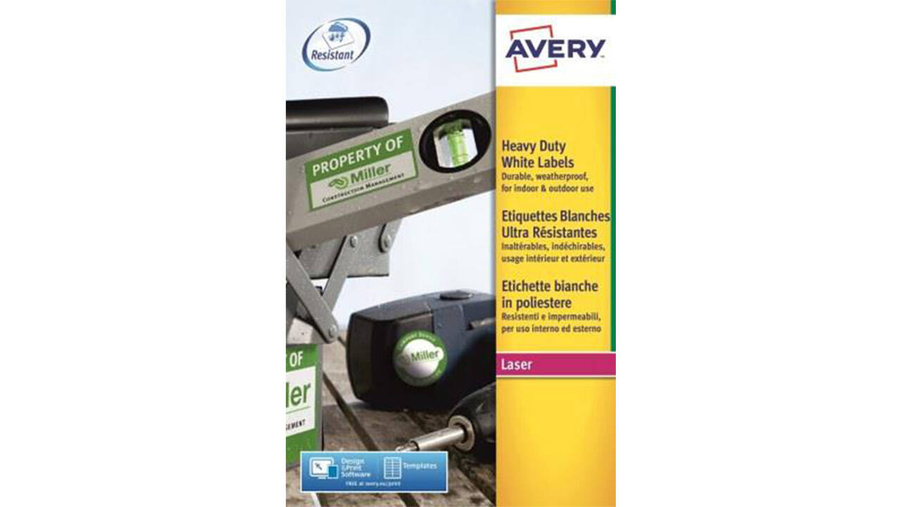 Etiket Avery L7060-20 63.5x38.1mm polyester wit 420stuks