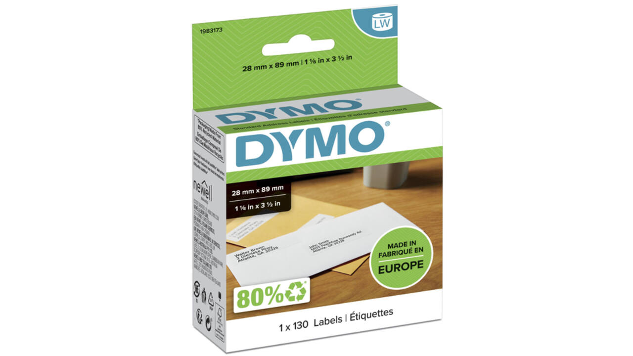 Etiket Dymo LabelWriter adressering 28x89mm 1 rol á 130 stuks wit
