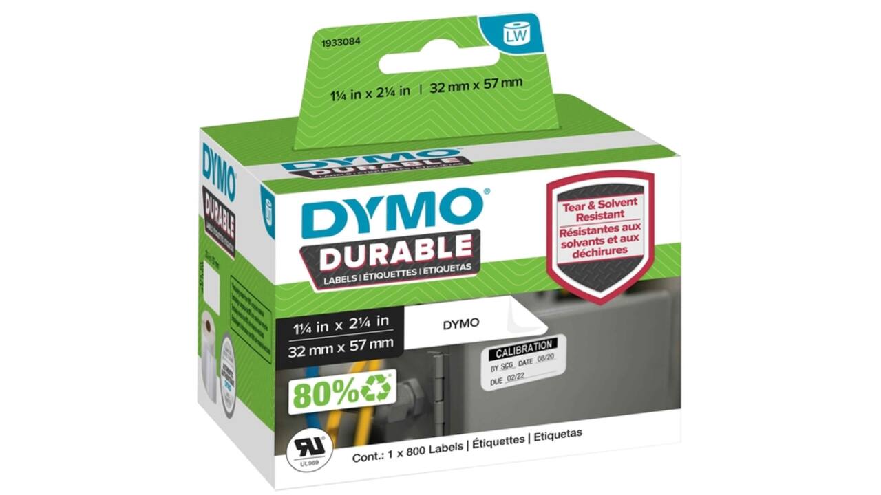Etiket Dymo LabelWriter industrieel 32x57mm 1 rol á 800 stuks wit