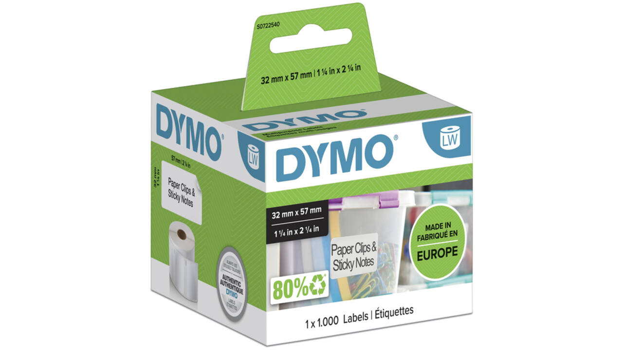Etiket Dymo LabelWriter multifunctioneel 32x57mm 1 rol á 1000 stuks wit