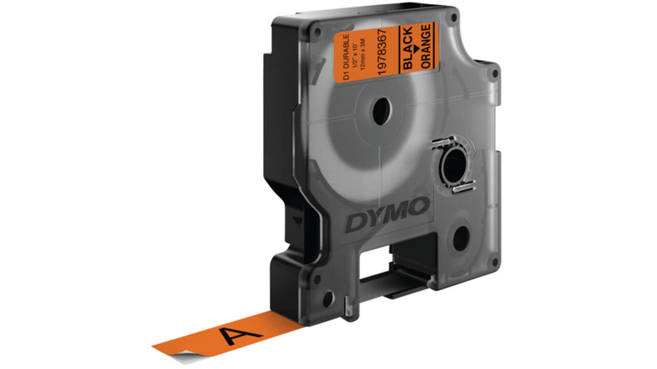 Labeltape Dymo LabelManager D1 polyester 12mm zwart op oranje