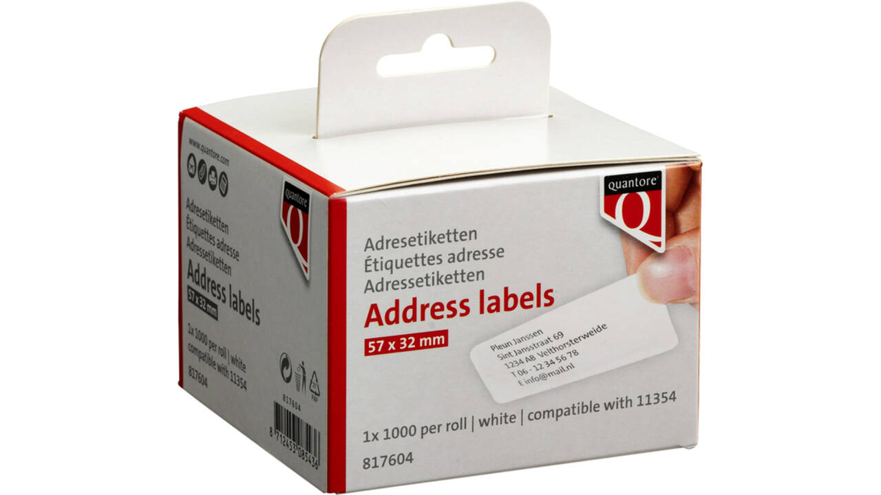 Labeletiket Quantore 11354 57mmx32mm wit