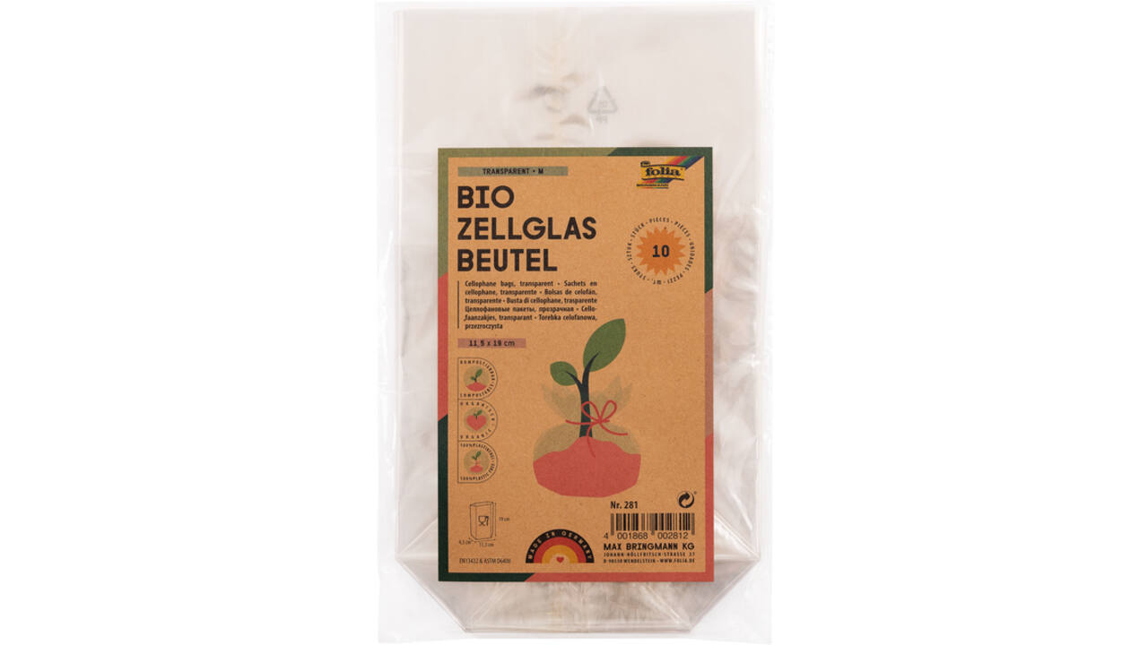 Cellofaanzak Folia 115x190mm 10 stuks transparant
