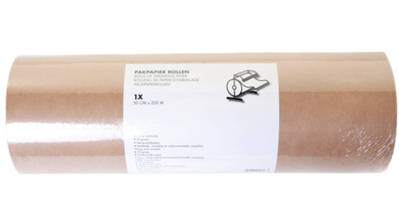 Inpakpapier IEZZY 70gram 50cmx220m kraft bruin