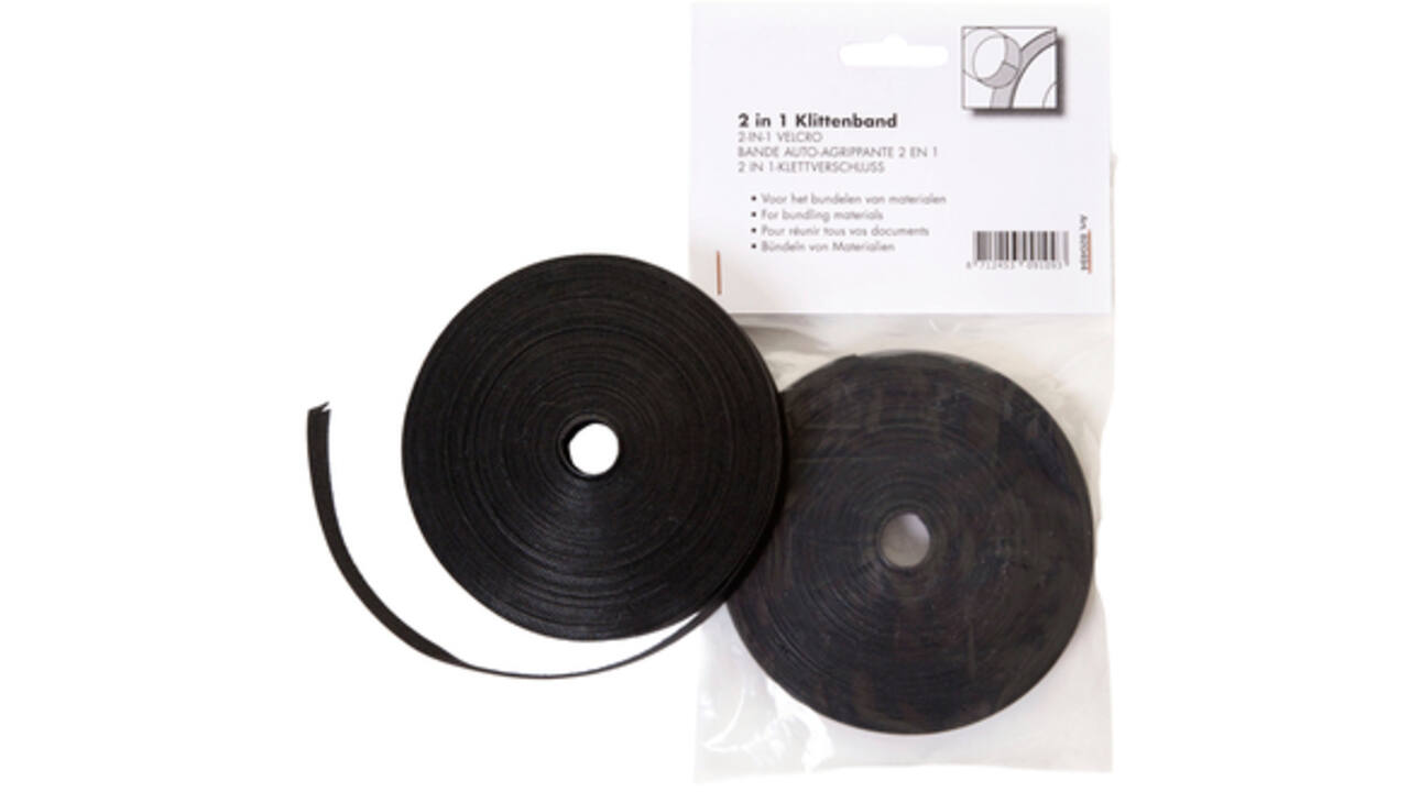 Klittenband IEZZY kabelbinder 2-in 1 13mmx10m zwart
