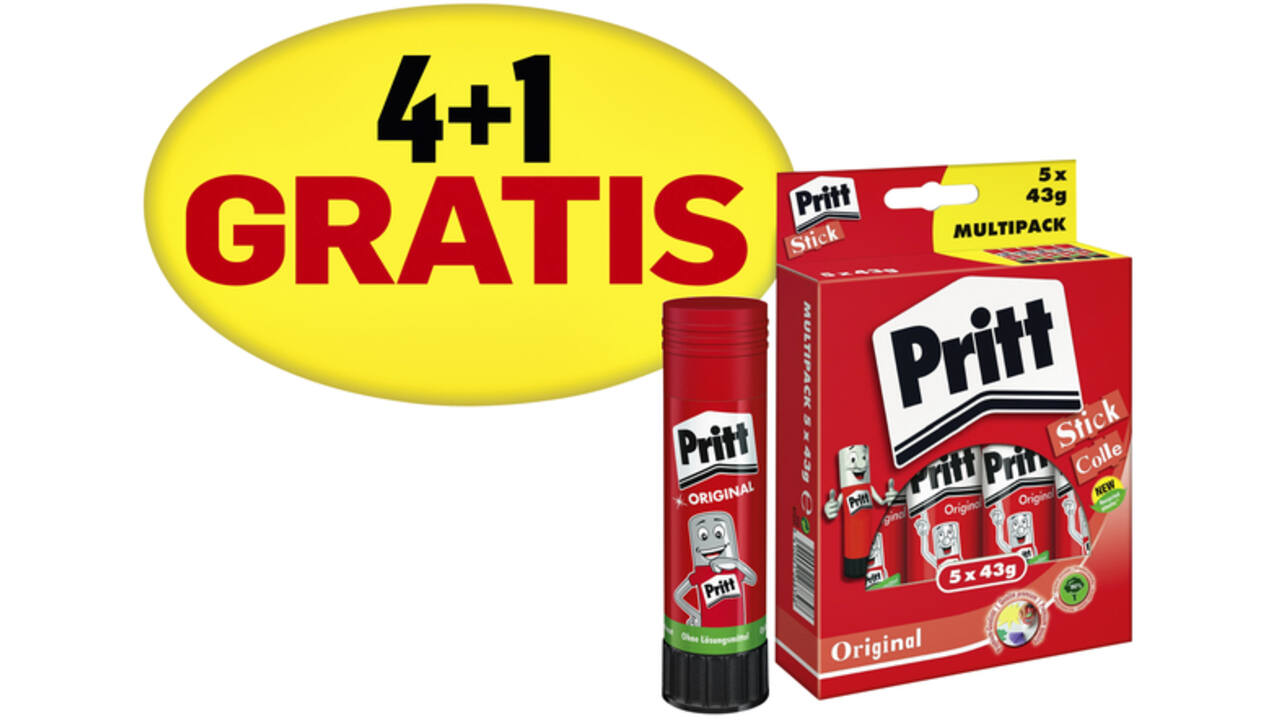 Lijmstift Pritt 43gr promopack 4+1 gratis