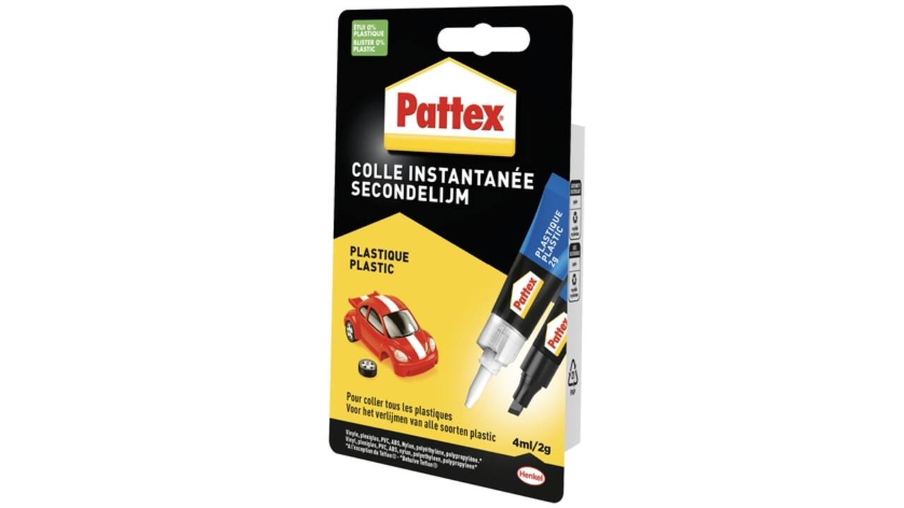 Secondenlijm Pattex all plastic tube 2 gram op blister