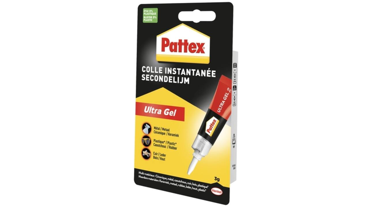 Secondelijm Pattex ultra gel tube 3gram op blister