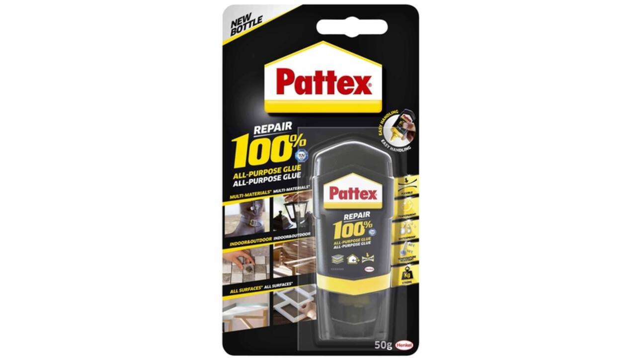 Lijm Pattex 100% tube 50gram op blister