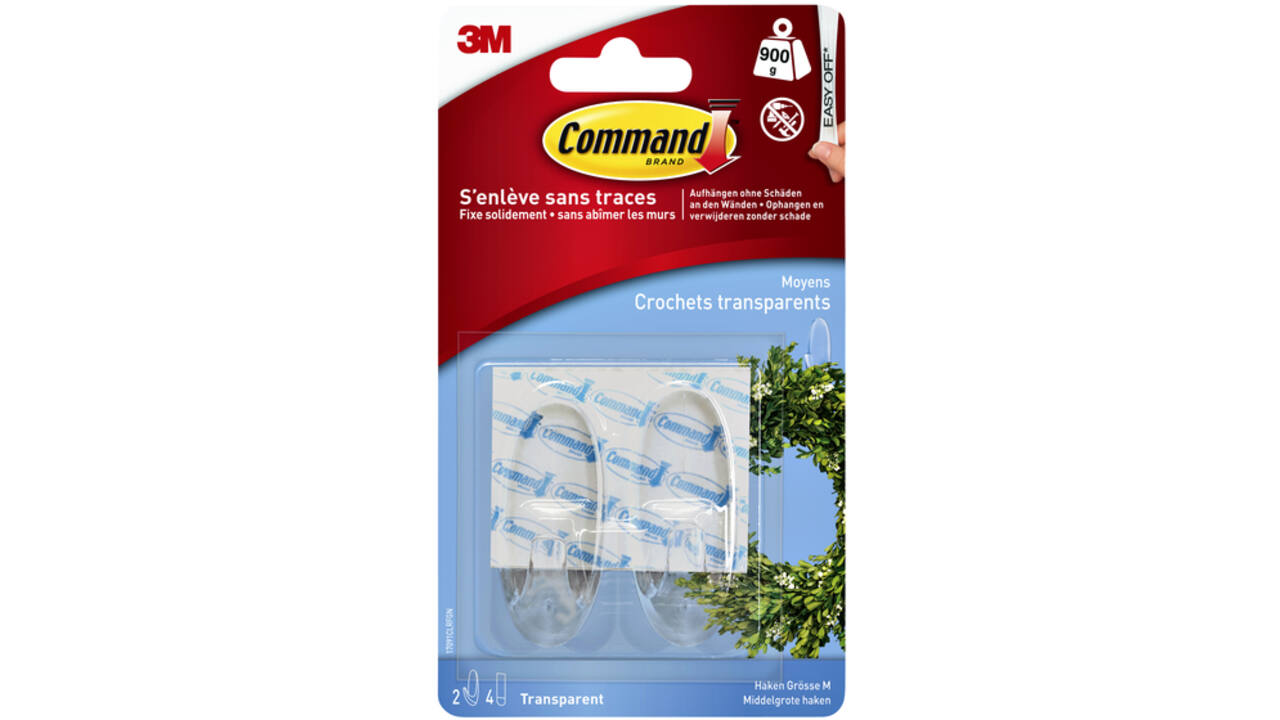 Haak Command middelgroot ovaal incl bevestigingsstrip 2 stuks