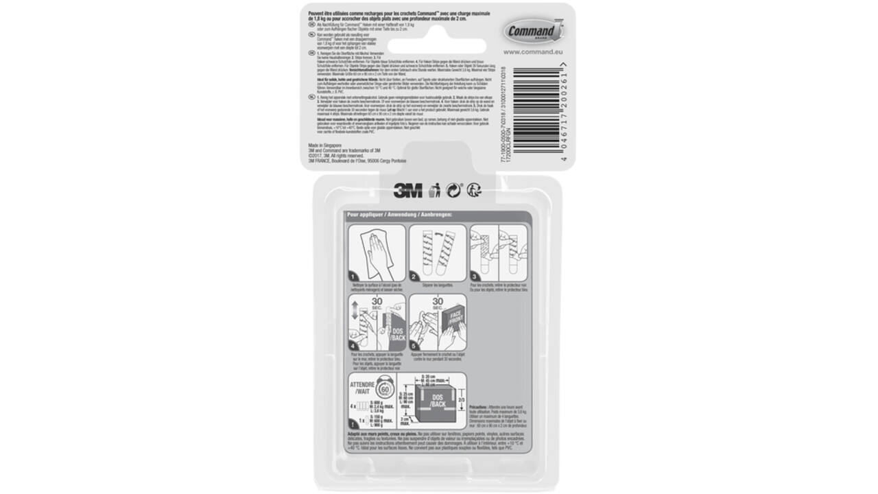 Bevestigingsstrip Command 16 stuks transparant
