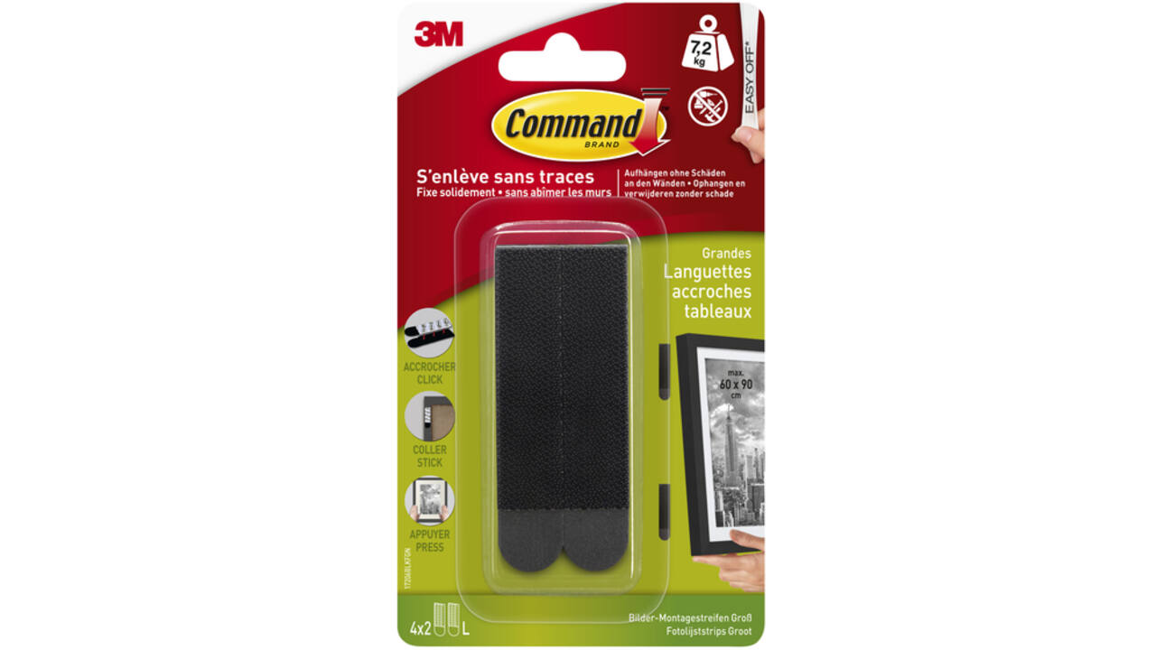 Bevestigingsstrip Command groot klik vast 7,2kg zwart