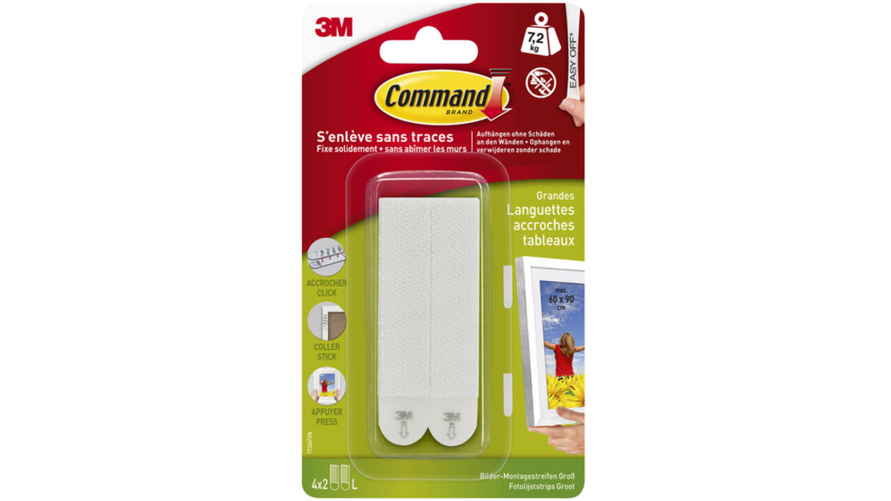 Bevestigingsstrip Command groot klik vast 7,2kg wit