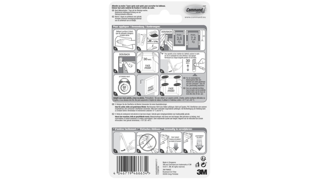 Bevestigingsstrip Command groot klik vast 7,2kg wit
