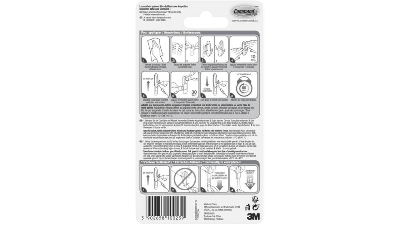 Haak Command design incl bevestigingsstrip