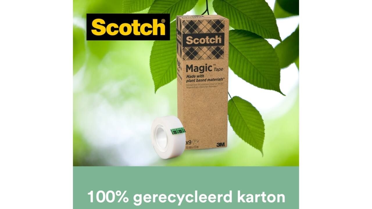 Plakband Scotch Magic 900 19mmx33m onzichtbaar mat