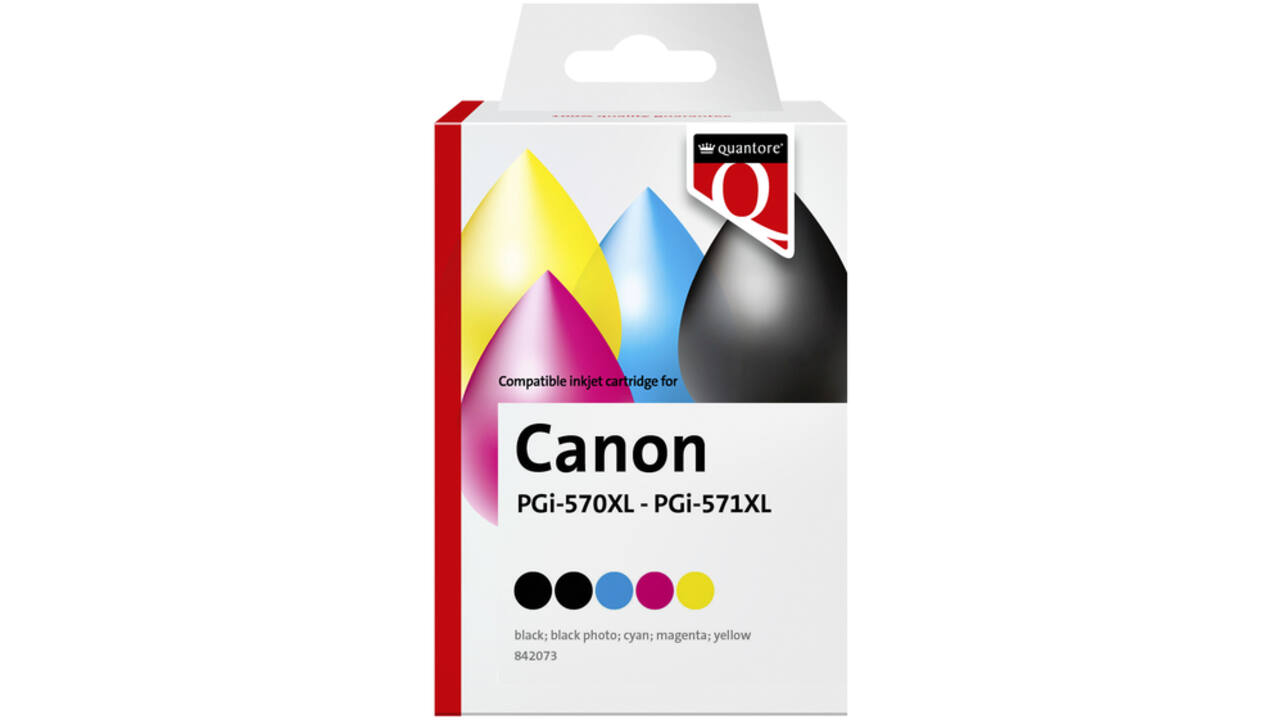 Inktcartridge Quantore alternatief tbv Canon PGI-570XL CLI-571XL 2x zwart 3x kleur