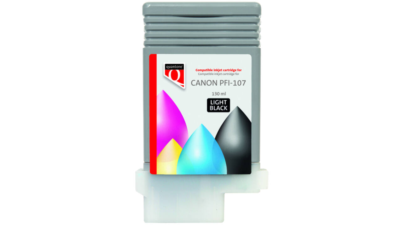 Inktcartridge Quantore alternatief tbv Canon PFI-107 licht zwart