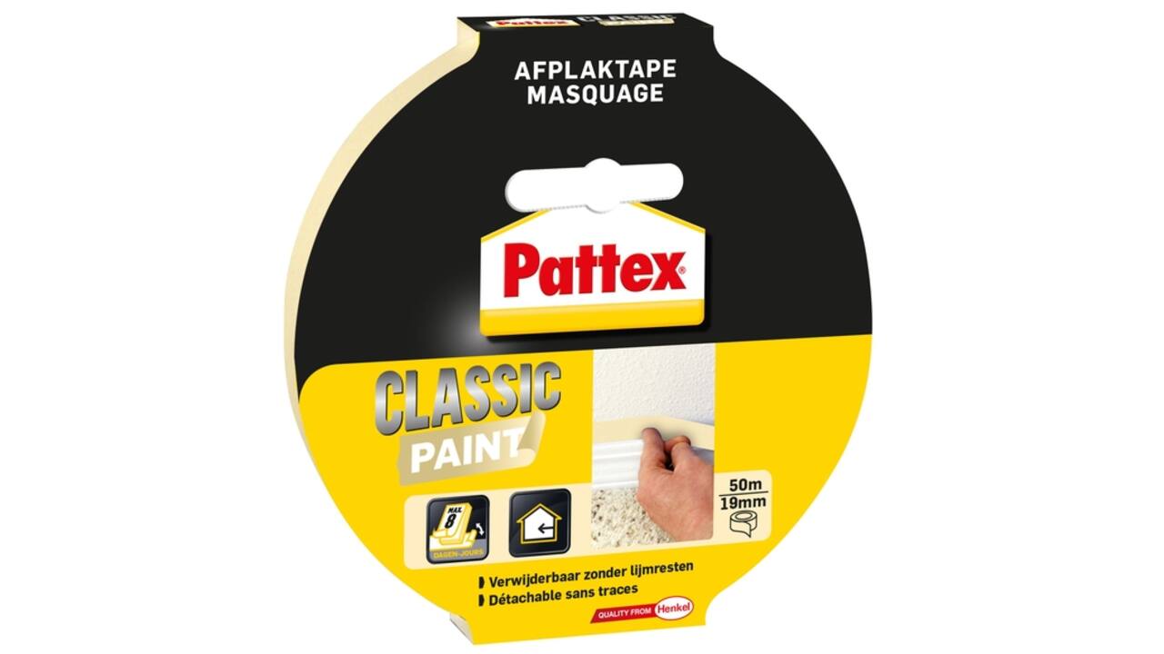 Afplaktape Pattex Classic 19mmx50m creme