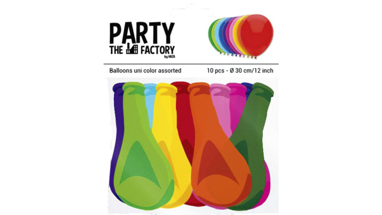 Ballon Haza uni 30cm 10 stuks assorti