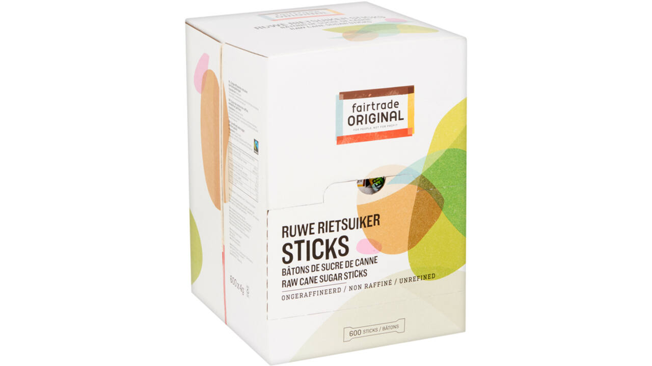 Rietsuikersticks Fairtrade Original 600 stuks