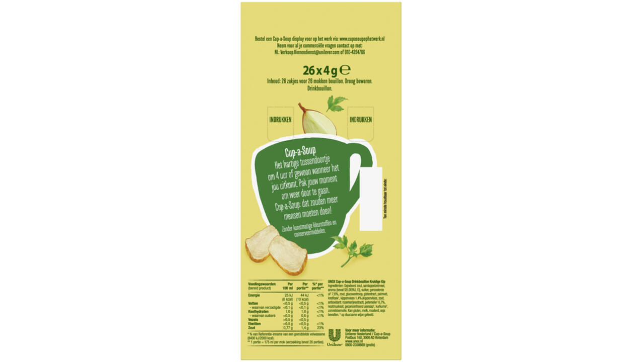 Cup-a-Soup Unox heldere bouillon kruidige kip 175ml