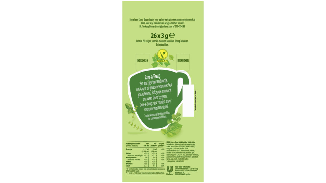 Cup-a-Soup Unox heldere bouillon tuinkruiden 175ml