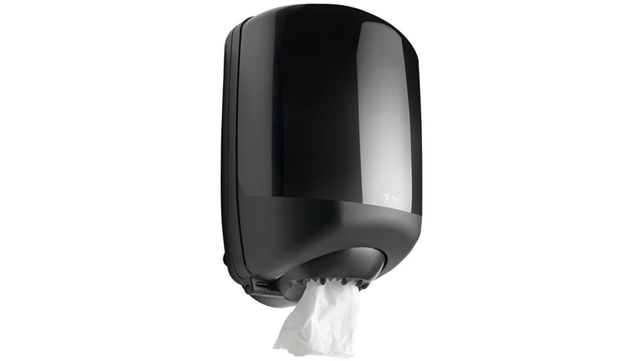 Poetspapierdispenser BlackSatino CF40 centerfeed zwart 332470