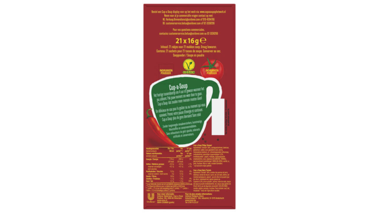 Cup-a-Soup Unox pittige tomaat 175ml