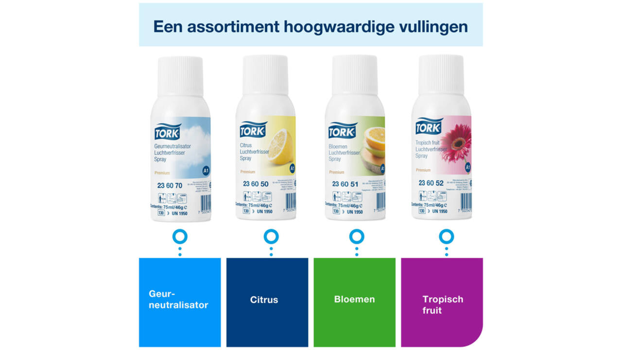 Luchtverfrisser Tork A1 spray met citrusgeur 75ml 236050
