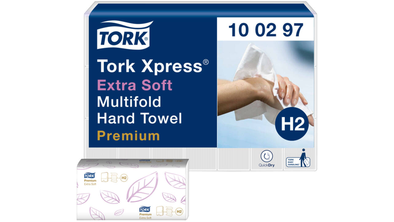 Handdoek Tork Xpress H2 multifold en 2-laags wit 100297