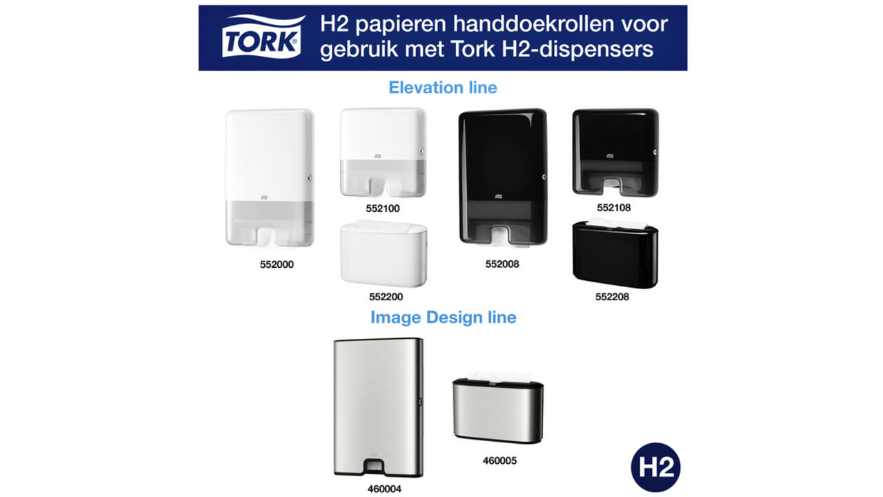 Handdoek Tork H2 multifold Premium kwaliteit 2 laags wit 100288