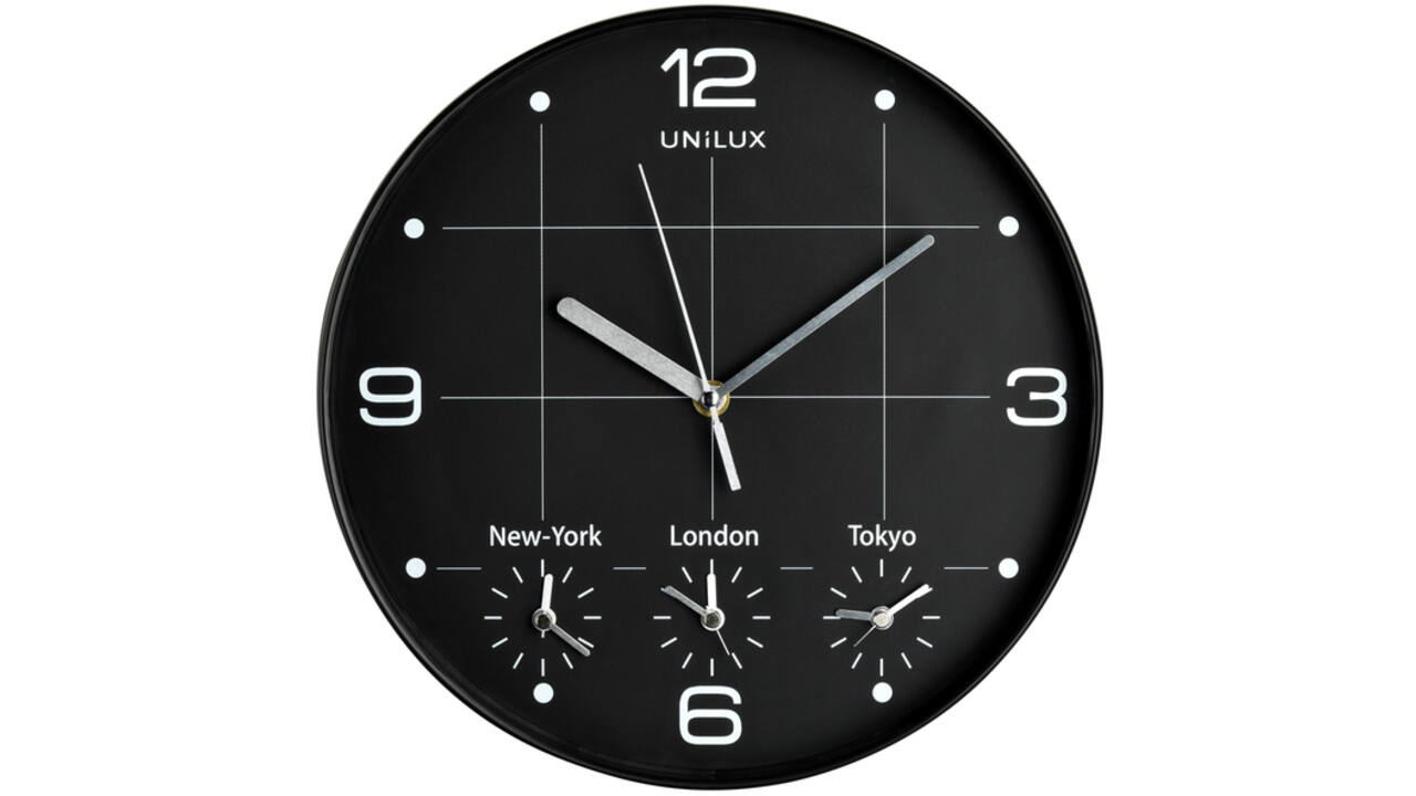 Wandklok Unilux On Time Ø 30.5cm zwart/wit