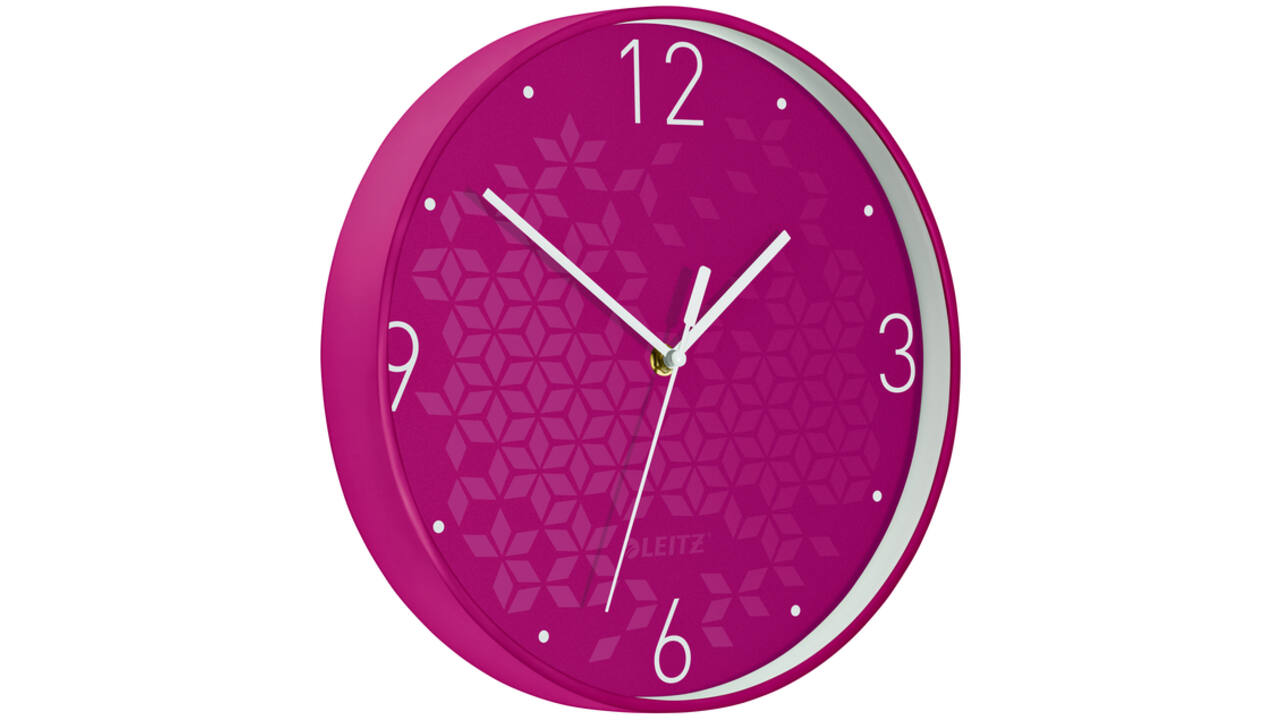 Wandklok Leitz WOW Ø29cm roze