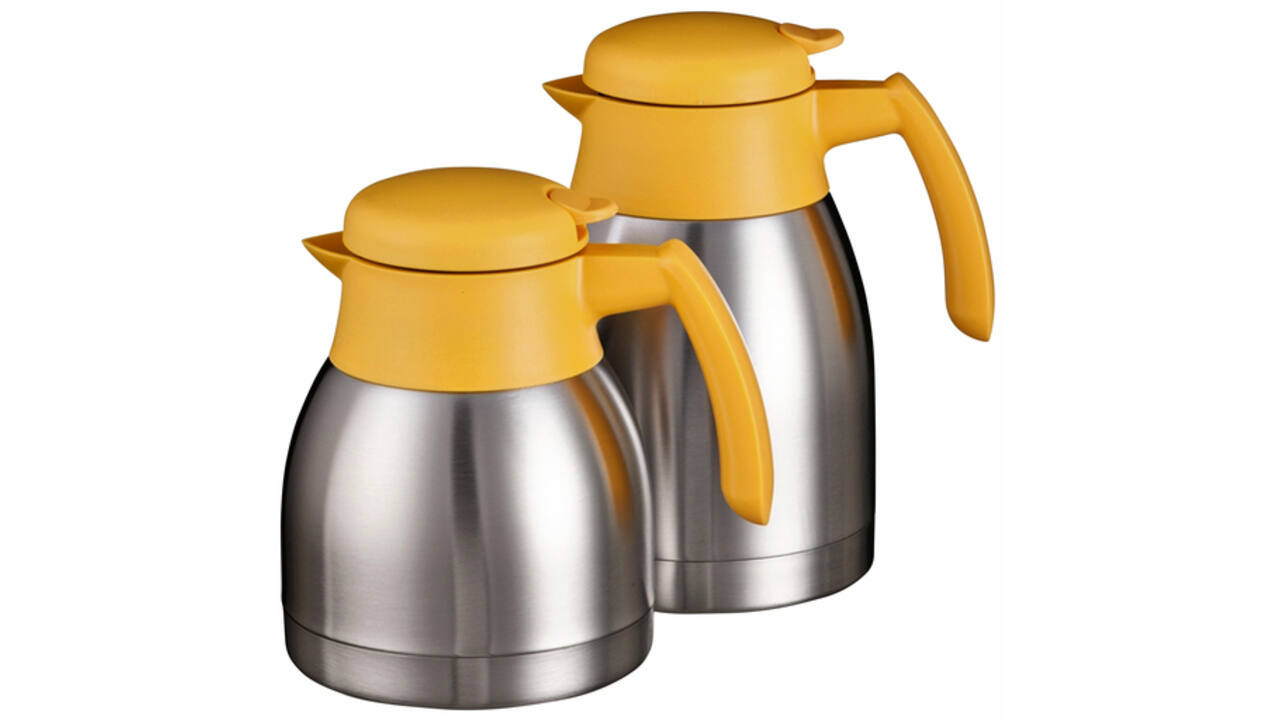 Thermoskan Bravilor dubbelwandig 1 liter RVS geel