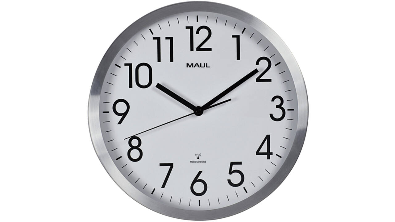 Wandklok MAUL Move RC Ø30.5x4.5cm aluminium frame /wit incl.batterij