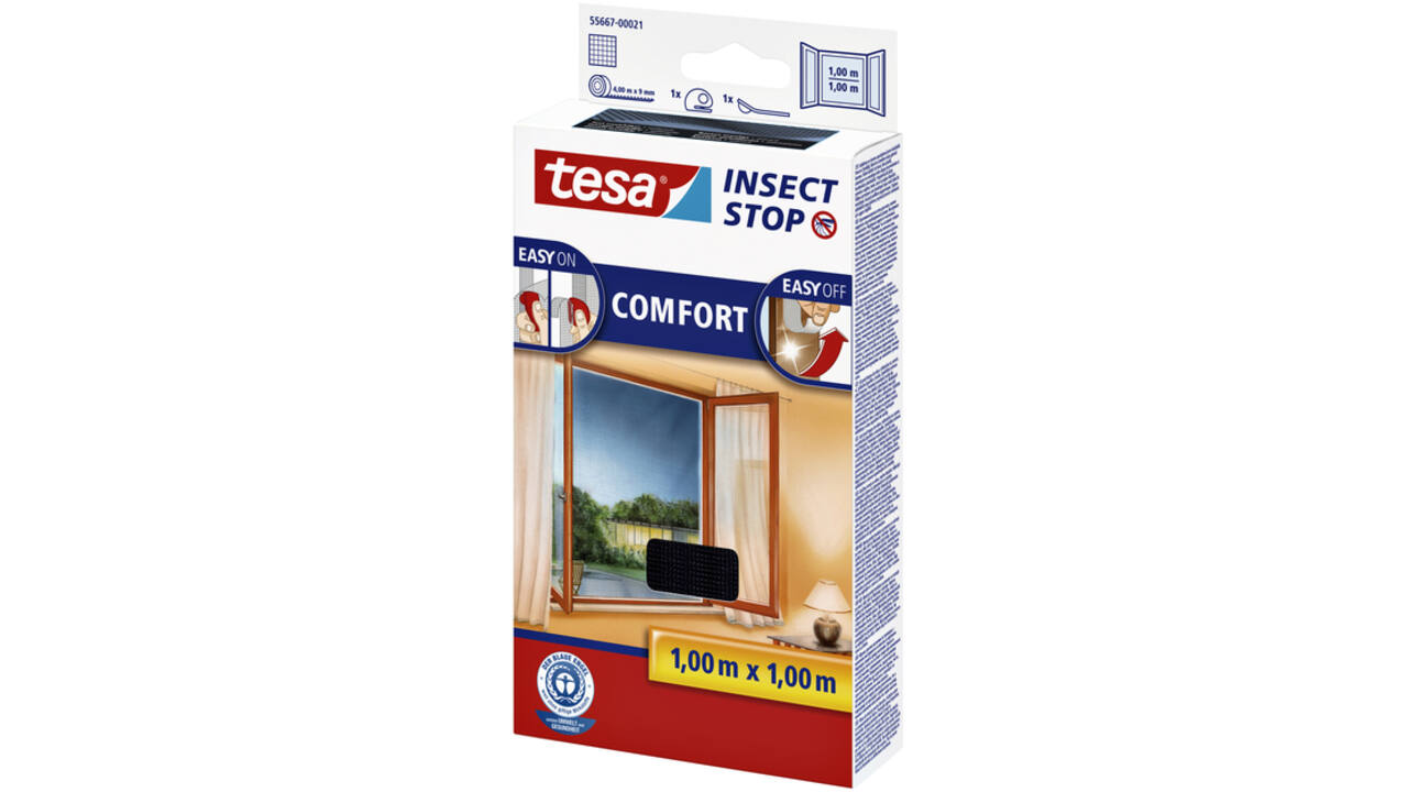 Insectenhor tesa® Insect Stop COMFORT raam 1x1m antraciet