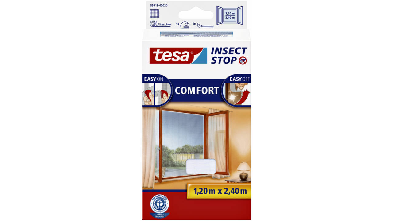 Insectenhor tesa® Insect Stop COMFORT buitendraaiende ramen 1,2x2,4m wit