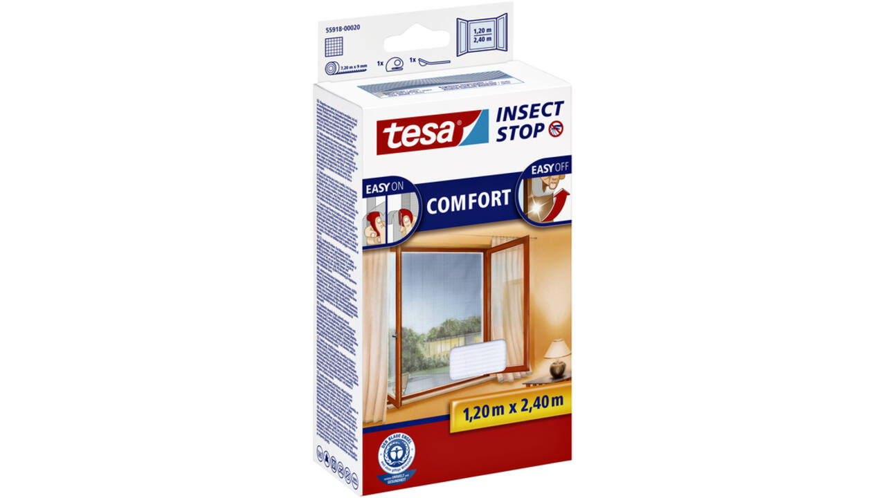 Insectenhor tesa® Insect Stop COMFORT buitendraaiende ramen 1,2x2,4m wit