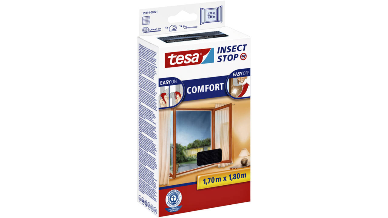 Insectenhor tesa® Insect Stop COMFORT raam 1,7x1,8m zwart