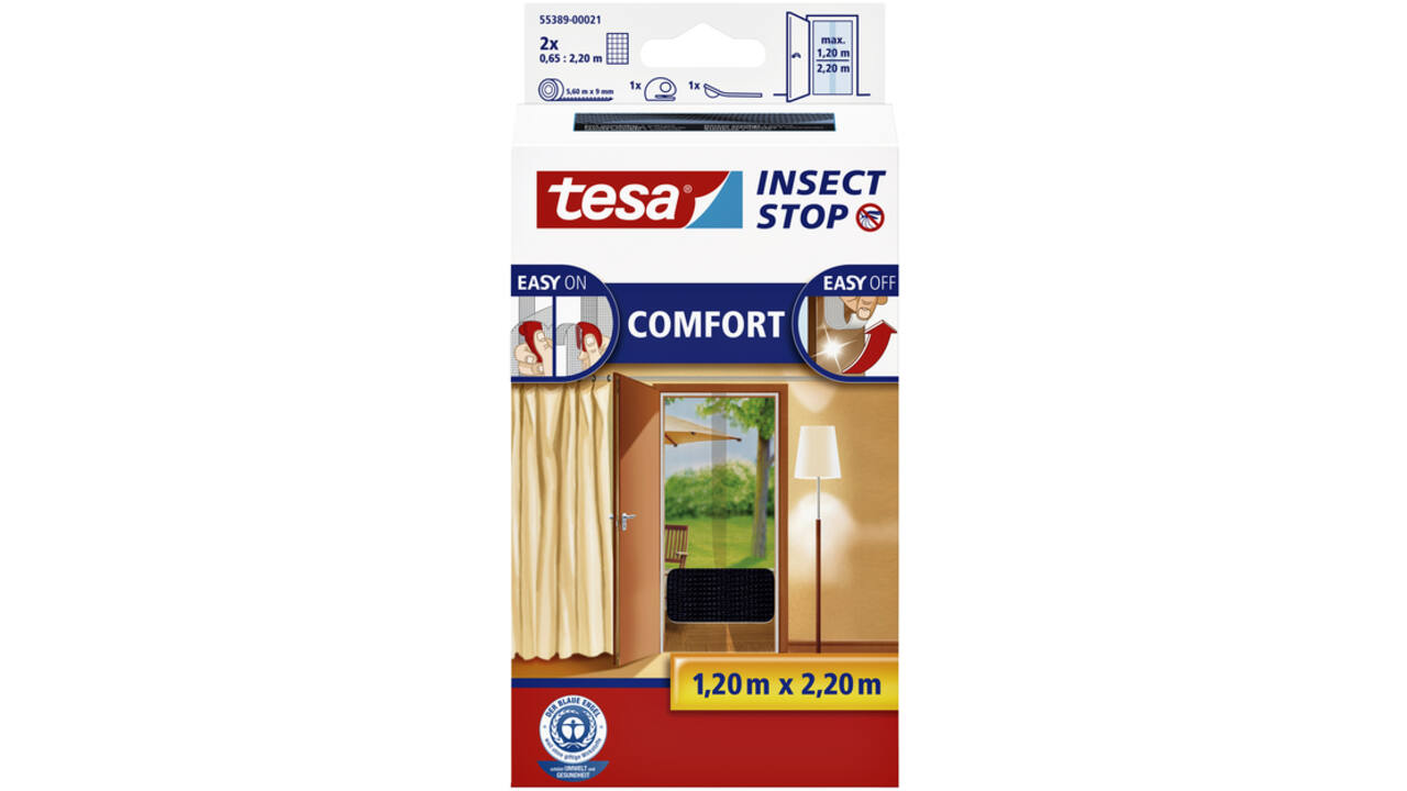 Insectenhor tesa® Insect Stop COMFORT deur 2x 0,65x2,50m zwart