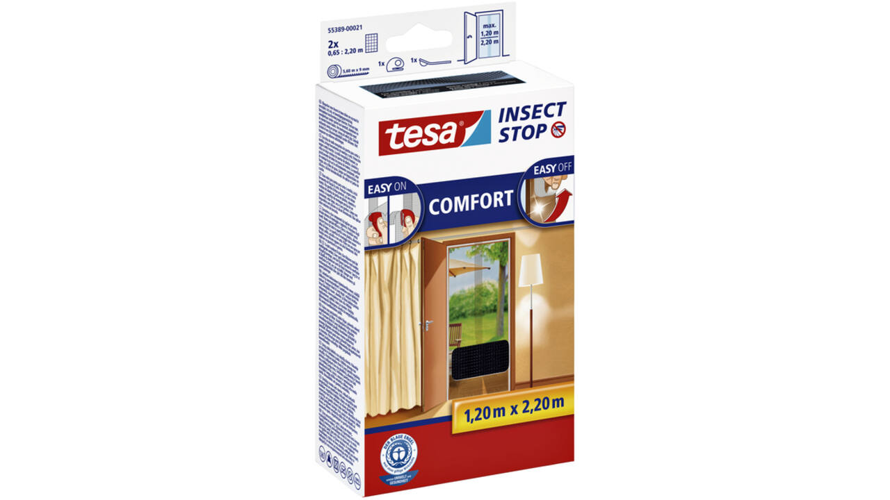 Insectenhor tesa® Insect Stop COMFORT deur 2x 0,65x2,50m zwart