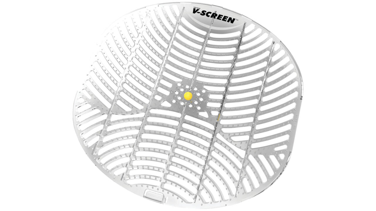 Urinoirmat V-screen Citrus Mango 178x178mm lichtgrijs