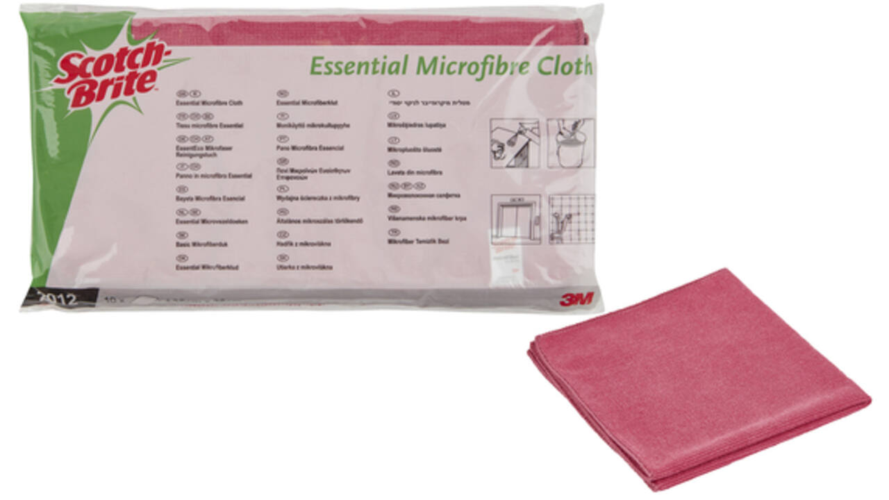 Microvezeldoek Scotch-Brite Essential 360x360mm rood