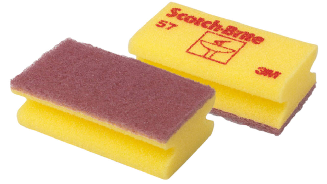 Schuurspons Scotch-Brite delicate oppervlakken 70x130mm geel