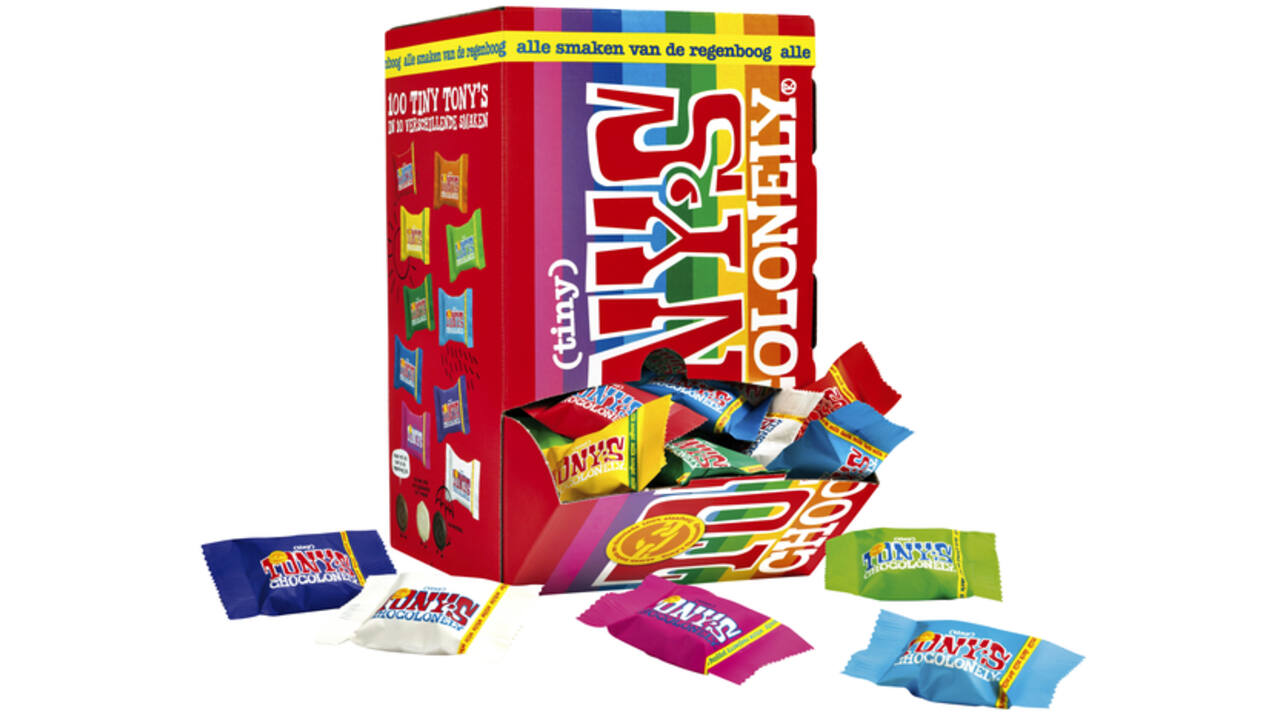 Chocolade Tony's Chocolonely tiny mix doos 100 st