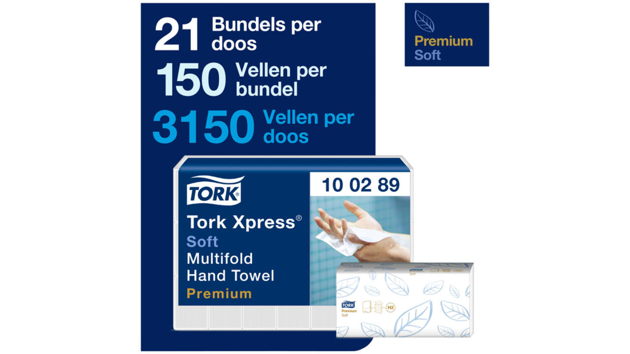 Handdoek Tork Xpress H2 multifold Premium 2-laags wit 100289