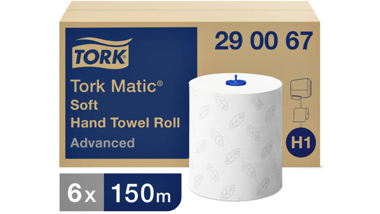 Handdoekrol Tork Matic H1 advanced 2-laags scheurbestendig 150m wit 290067